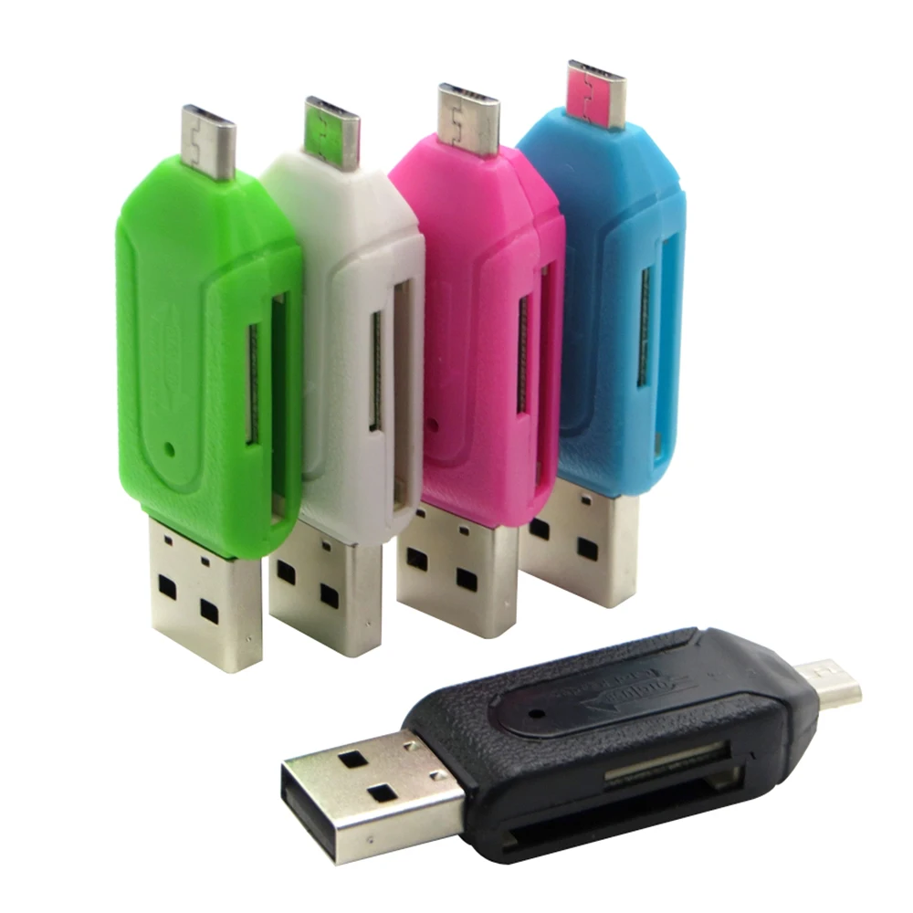 

100 шт./лот Универсальный Micro USB OTG кардридер для мобильного телефона ПК OTG Устройство для чтения карт SD TF