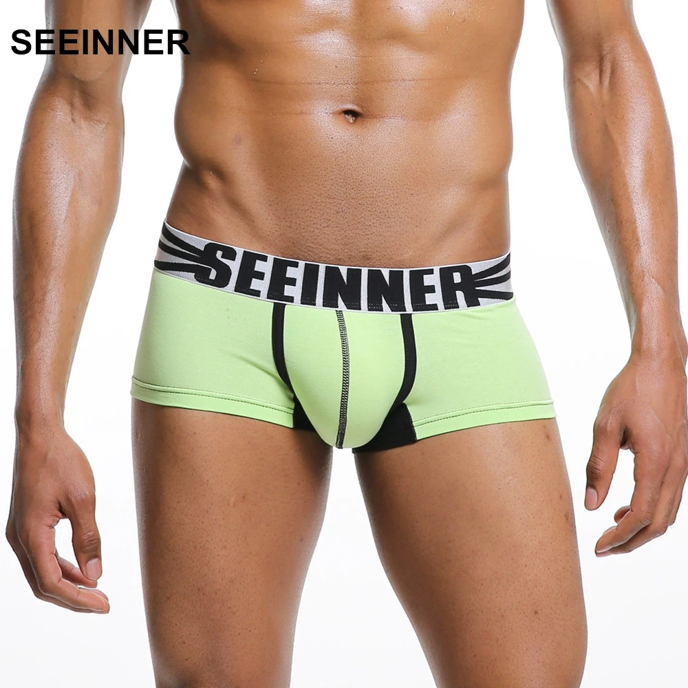 3 PACK Seeinner Брендовое нижнее белье сексуальные мужские шорты трусы бренд Pull In
