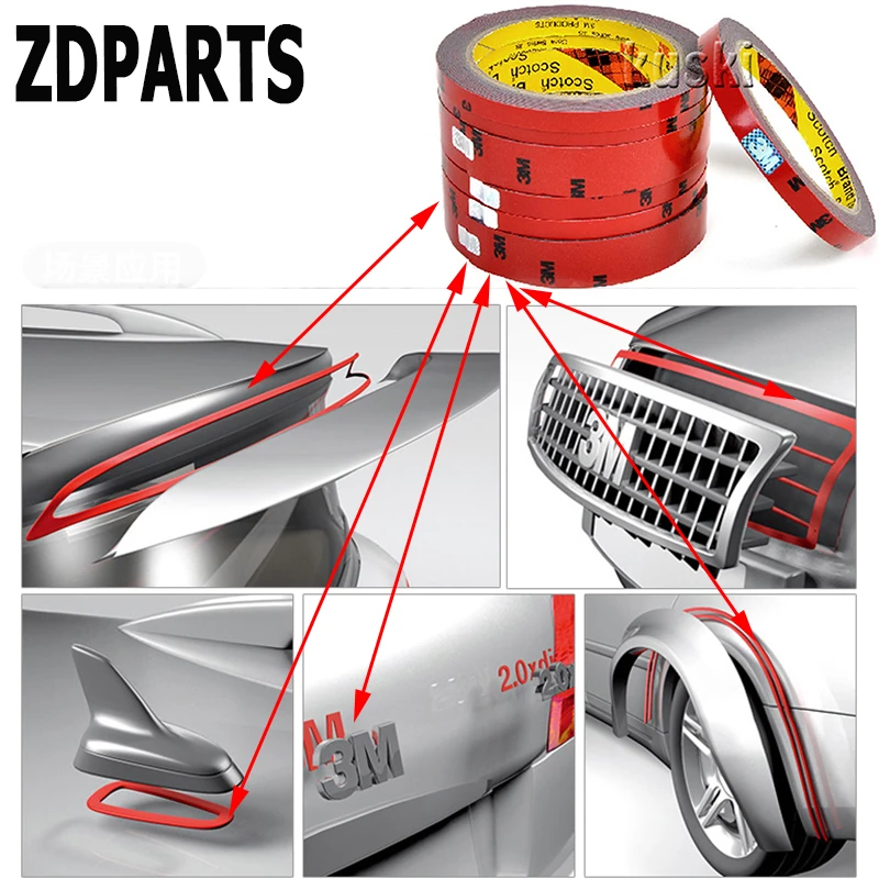 ZDPARTS 6 30 мм Автомобильная Двухсторонняя клейкая лента наклейки для Bmw E46 E39 E60 E90 E36 F30