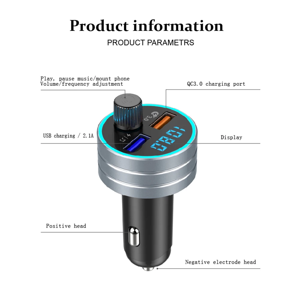 Многофункциональный автомобильный Bluetooth FM трансмиттер беспроводной MP3 плеер 2 4 А