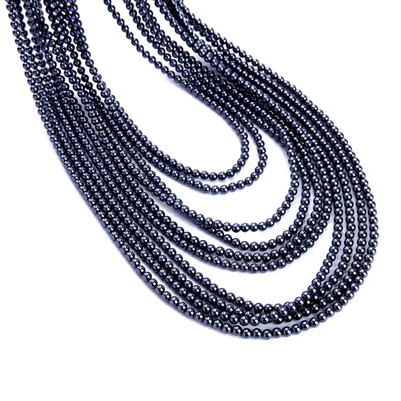 Женское многослойное ожерелье из акриловых бус Uer вечерние ювелирные изделия