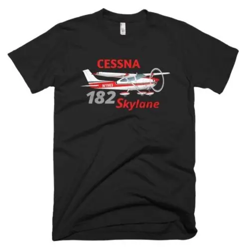 100% хлопок печать мужская летняя футболка с круглым вырезом и Cessna 182 Skylane самолет