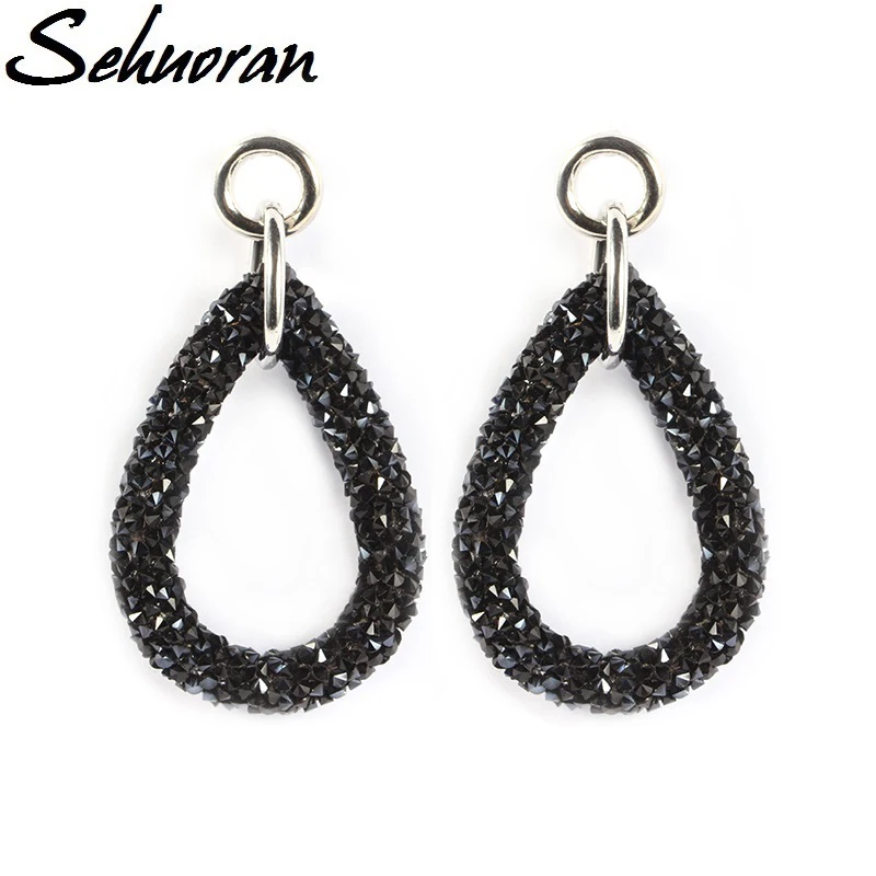 Женские серьги капельки Sehuoran большие из сплава цинка с кристаллами|jewelry beijing|earring