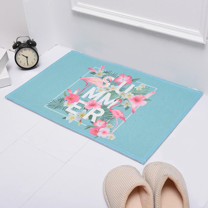 

Ins Style Flamingo Pattern Floor Carpet for Bathroom Kitchen Non-slip Water Absorption Mats Modern Pads Door Carpets Rug Decor