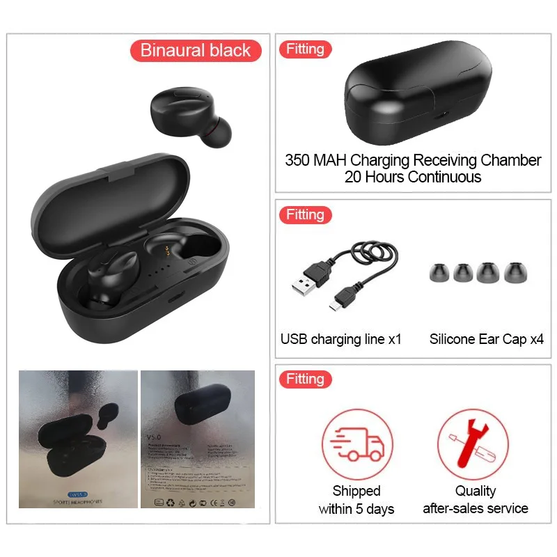 VOULAO, Bluetooth наушники, TWS, беспроводные, Blutooth 5,0, наушники, свободные руки, наушники, спортивные, наушники, игровая гарнитура, телефон, PK i80 tws - Цвет: 3