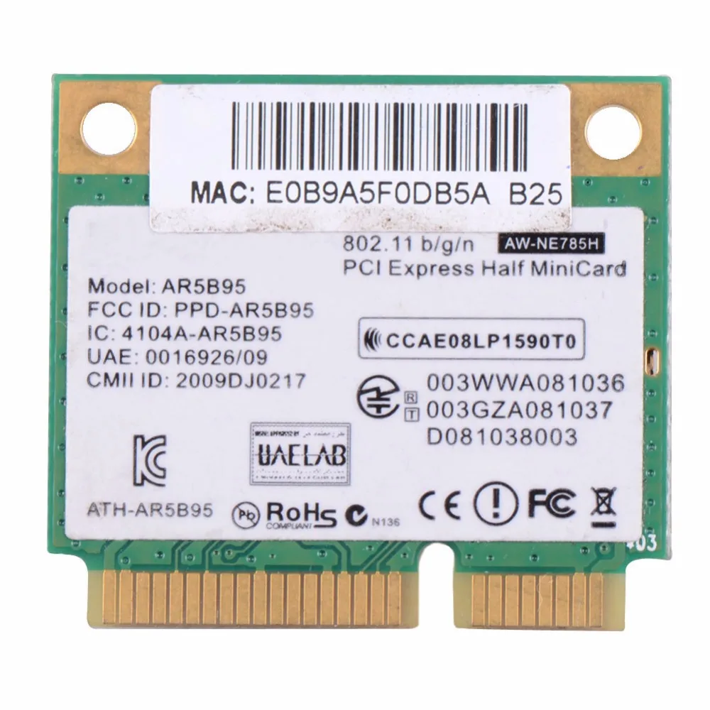 Сетевые карты для ноутбука AR5B95 AR9285 WiFi Половина мини PCI E беспроводная карта 518436 002