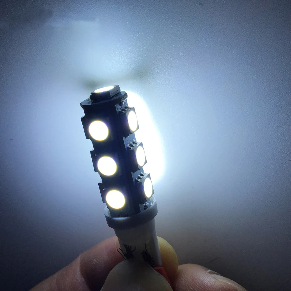 Safego 10 шт. Автомобильный светодиодный светильник T10 W5W Клин лампочки 194 168 13smd 5050 13SMD