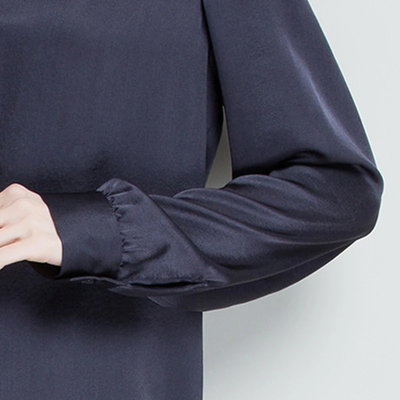 2XL брендовая рубашка из 100% шелка весна лето 2019 женские блузки новые Однотонные