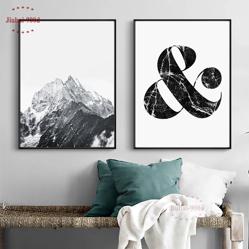 900D Wall Art Canvas Painting Posters And Prints Pictures For Living Room Poster Nordic Mountain Decoration NOR085 | Дом и сад