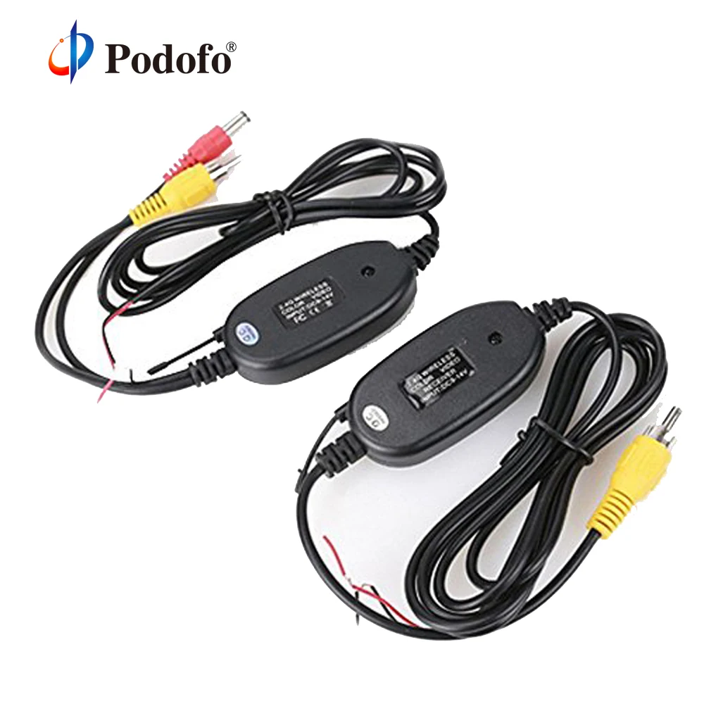 Podofo 2 4 ГГц Беспроводной заднего вида Камера RCA видео передатчик и приемник Kit для
