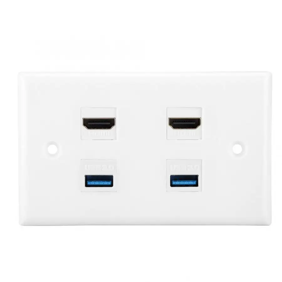 Штепсельная Вилка smart plug 2 портовый + порта USB3.0 муфта крышка Аудио Видео HDTV