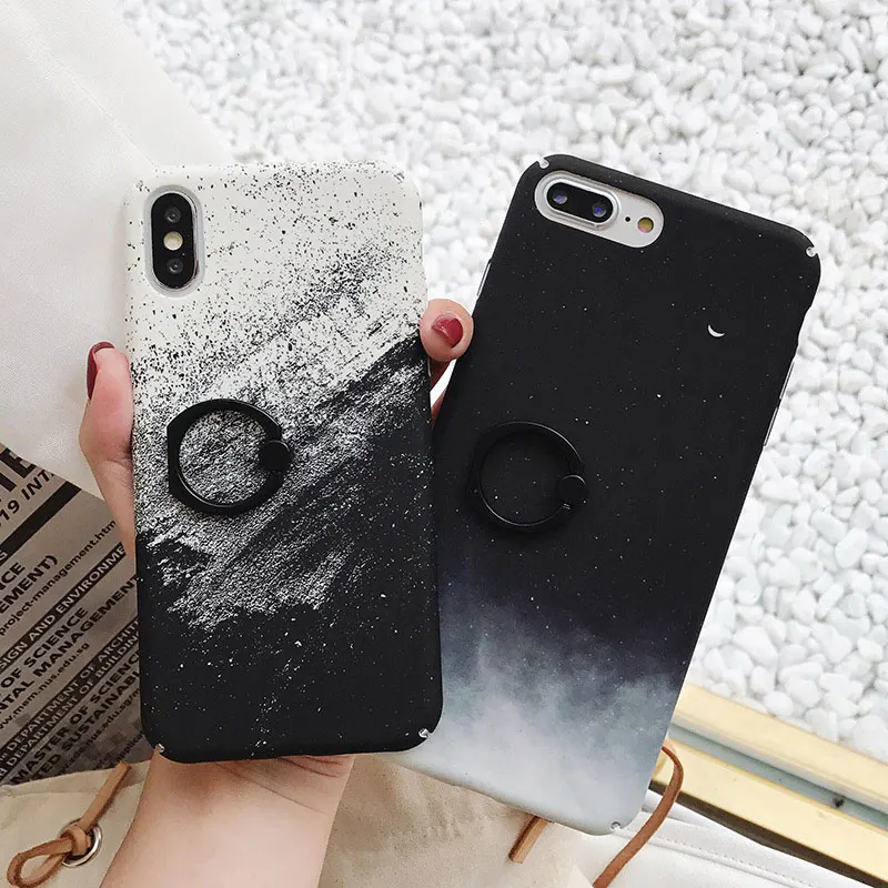 Черный белый чехол с изображением звездного неба для iphone 7 8 6 6s Plus 11 Pro max чехлы