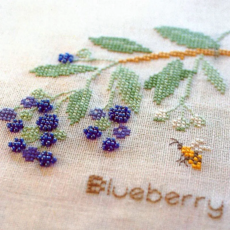 3D вышивка крестиком свежий Черничный бисер льняная маленькая домашняя