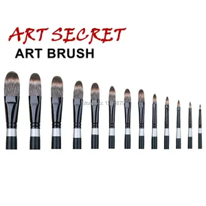 ArtSecret 970FB, высокое качество, импорт из Кореи, манголон, таклон, волосы, латунь, наконечник, деревянная ручка, искусственная краска, кисть для художника