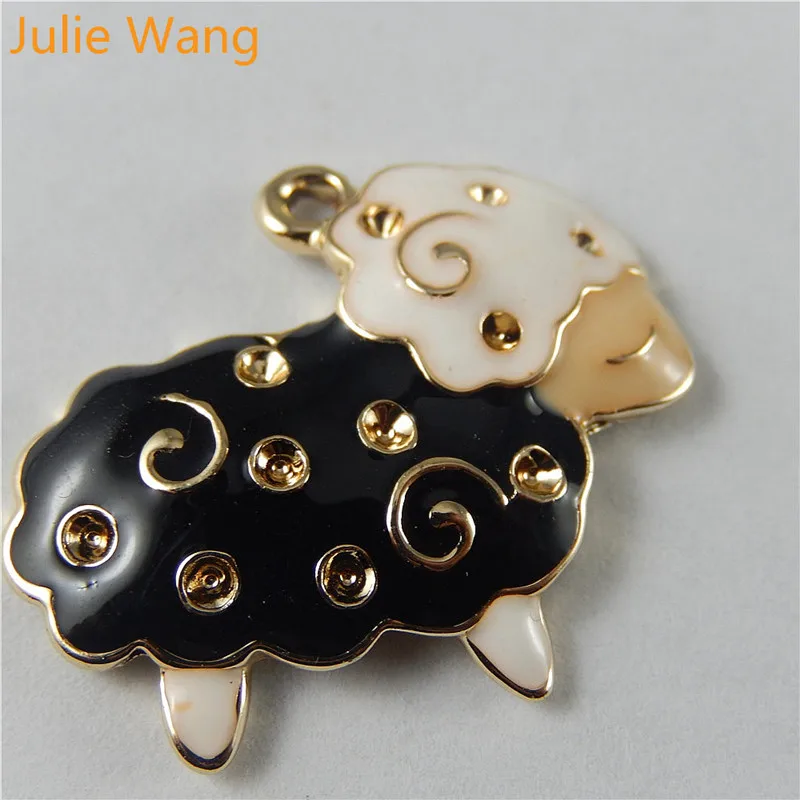 Julie Wang 5 шт. сплав 4 цвета на выбор эмалированная маленькая искусственная Подвеска