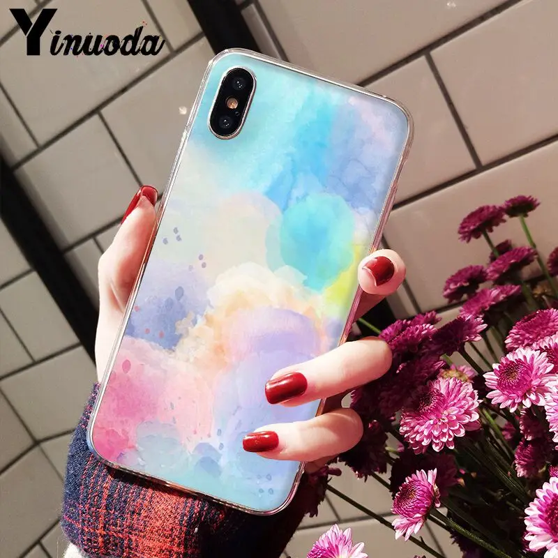 11pro MAX Акварельная задняя крышка для телефона мягкие чехлы из ТПУ Apple iPhone 8 7 6 6S Plus X