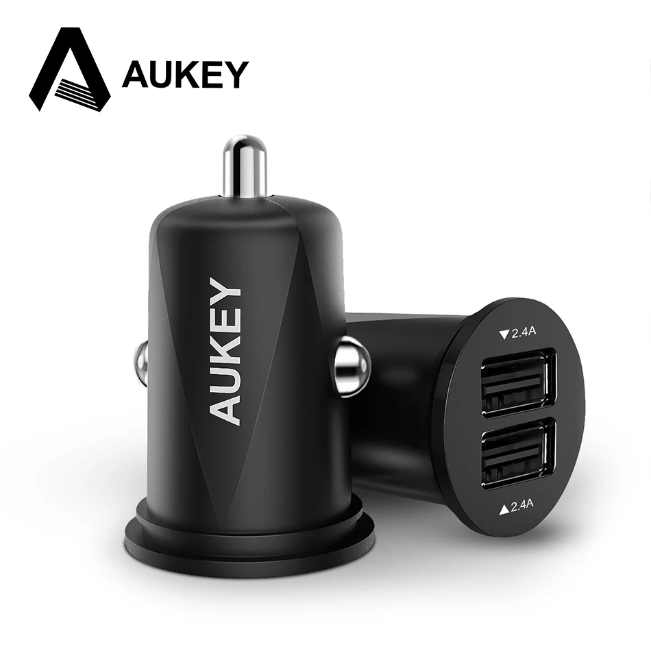 AUKEY Mini 4.8A USB Автомобильное зарядное устройство двойной мобильный телефон быстрое