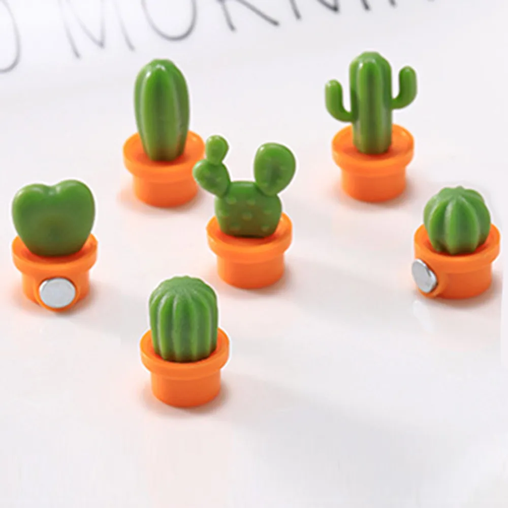 

ZOUCOU 6 Pieces Lovely Desert Fridge Magnets Cute Succulent Plant Magnet Button Cactus Refrigerator Message Sticker Magn