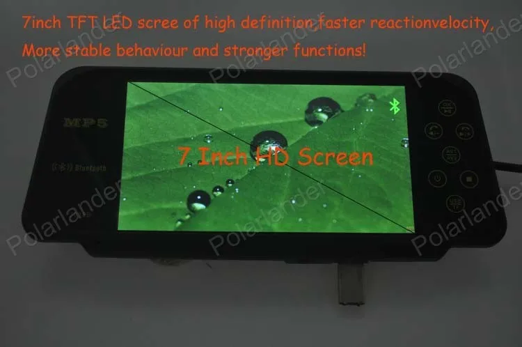 with wireless bluetooth 7 Inch TFT LCD Color Display Screen Car Rear View Monitor 4 led rear view camera |