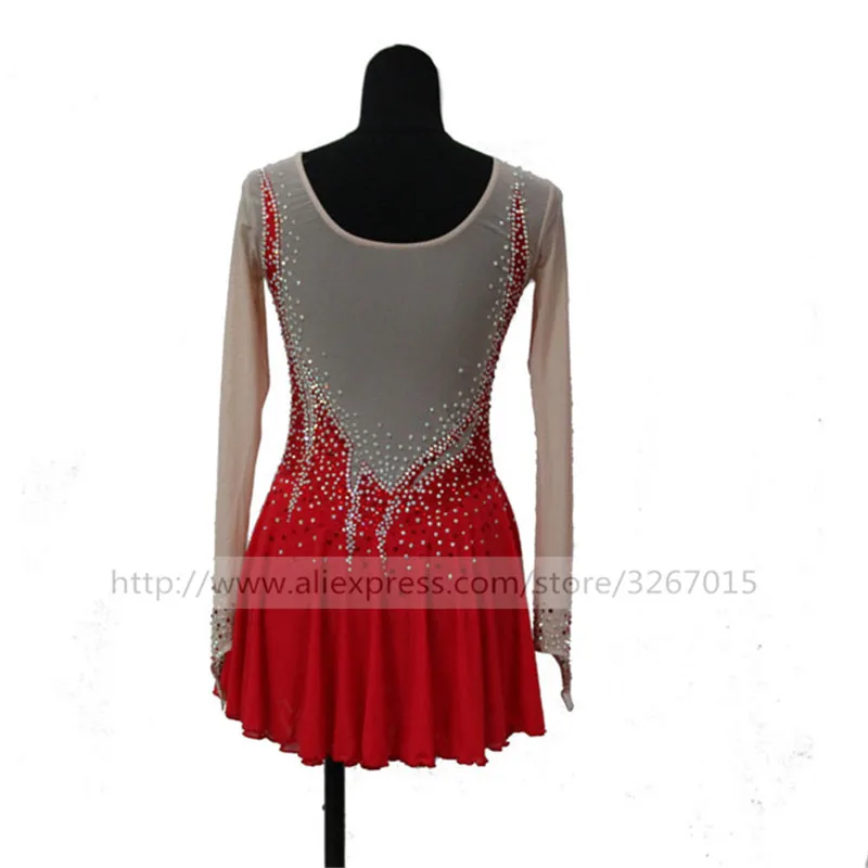 Платье для фигурного катания женщин и девочек платье на коньках большой красный