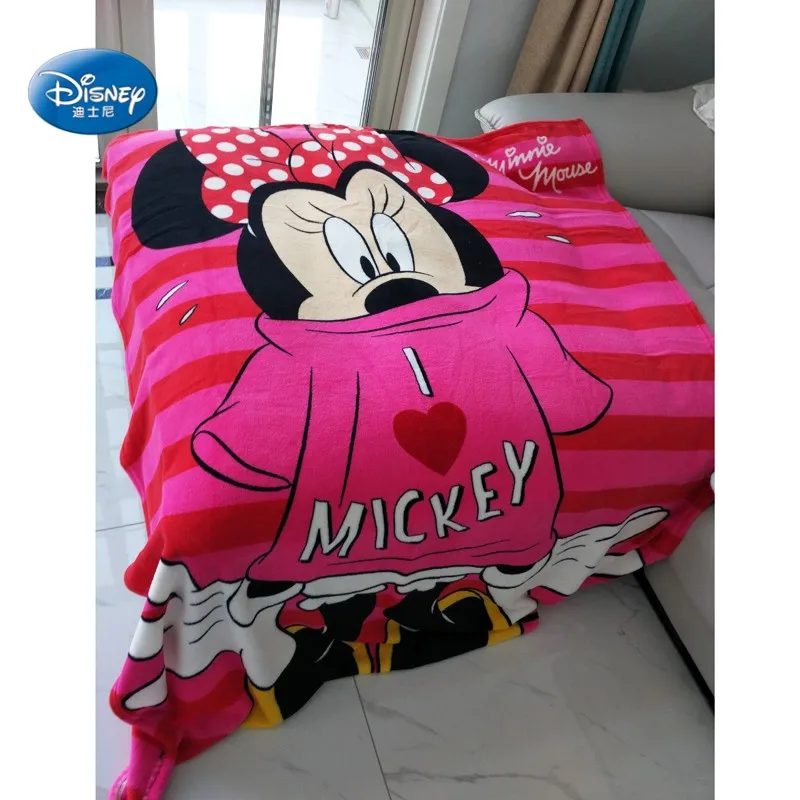 Disney милый розовый цвет фуксии супер мягкий флис плюшевое одеяло пледы Чехлы для маленьких девочек детей на кровать диван 117X152 см - Цвет: Minnie 1