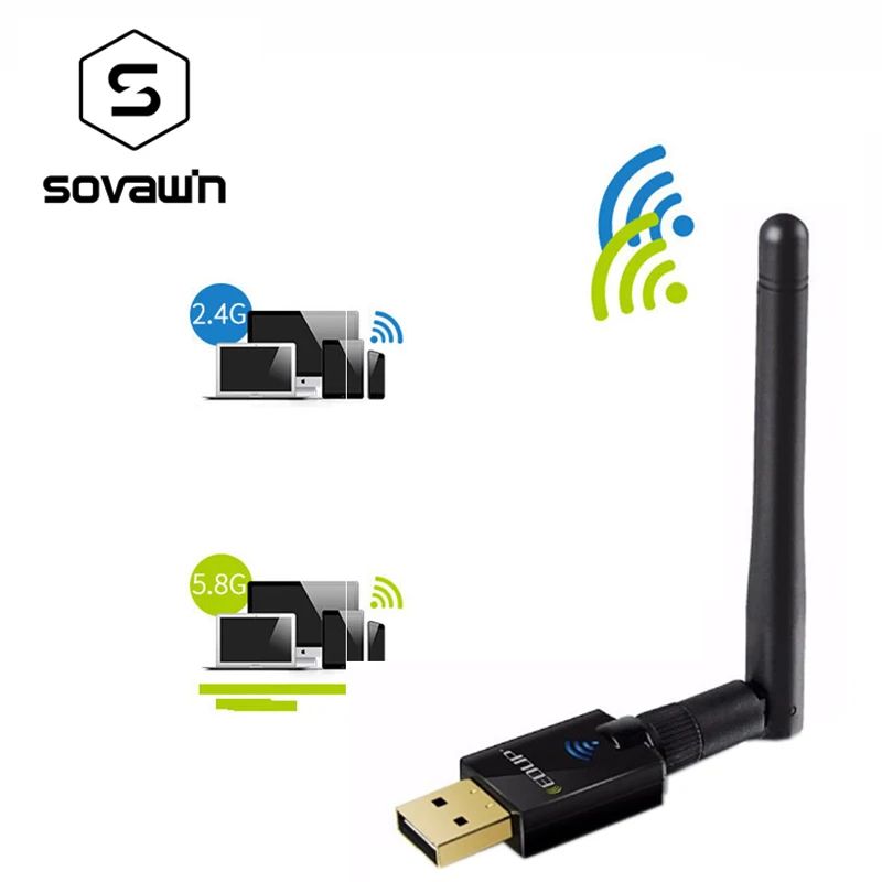 Сетевая карта двухдиапазонный адаптер Wi Fi 802.11ac беспроводная антенна для ПК USB