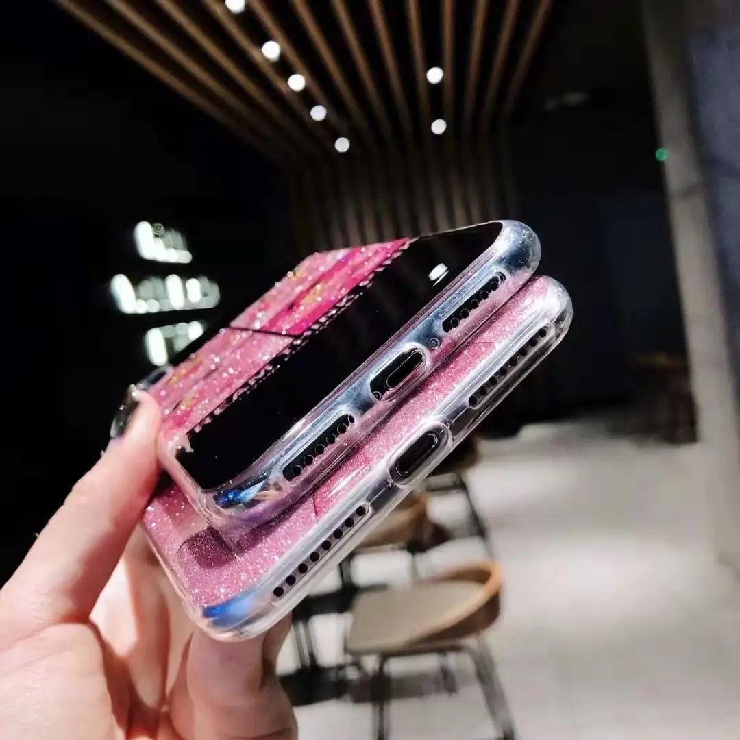 Для iPhone XS Max Розовая пантера Блестящий блестящий чехол для телефона для iPhone X XR 8 7 Plus 6S блестящая оболочка крышка Капа Coque