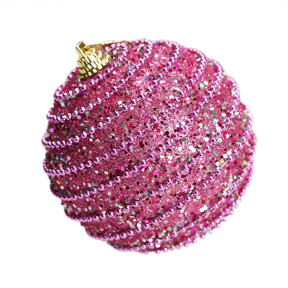 Hot Pink Красочные Рождественские Елочные висячие украшения Декор Счастливого Рождества спиральные блестящие шары со стразами из пенопласта шары Decor20JULY19 - Цвет: Hot Pink