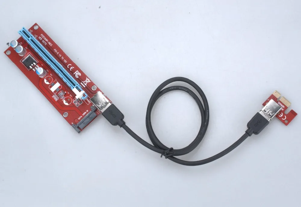 Pcie riser usb 3 0 07s 1X к 16X PCI-E PCI E Express Riser Extender адаптер карта с 50/60 см USB кабель питания для