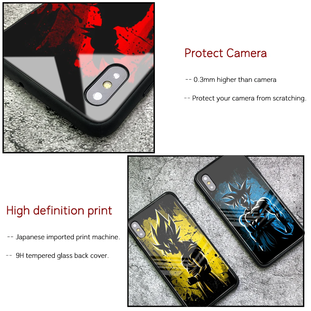 Finder чехол для iphone Xs чехол Dragon Ball Z Сон Гоку Стекло задняя крышка чехол для iphone 6, 6 S, 7, 8 plus X XR XS MAX 11 pro max