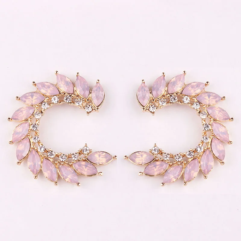 opal pink LUBOV, 8 цветов, дизайн, серьги-гвоздики с кристаллами, модные женские массивные серьги для девушек, вечерние, простые серьги, ювелирное изделие - Окраска металла: opal pink
