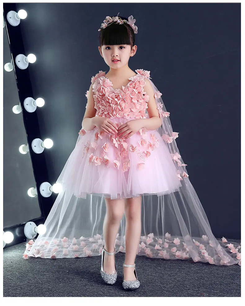 Платья для девочек на день рождения свадьбу вечеринку розовый тюль | Детская
