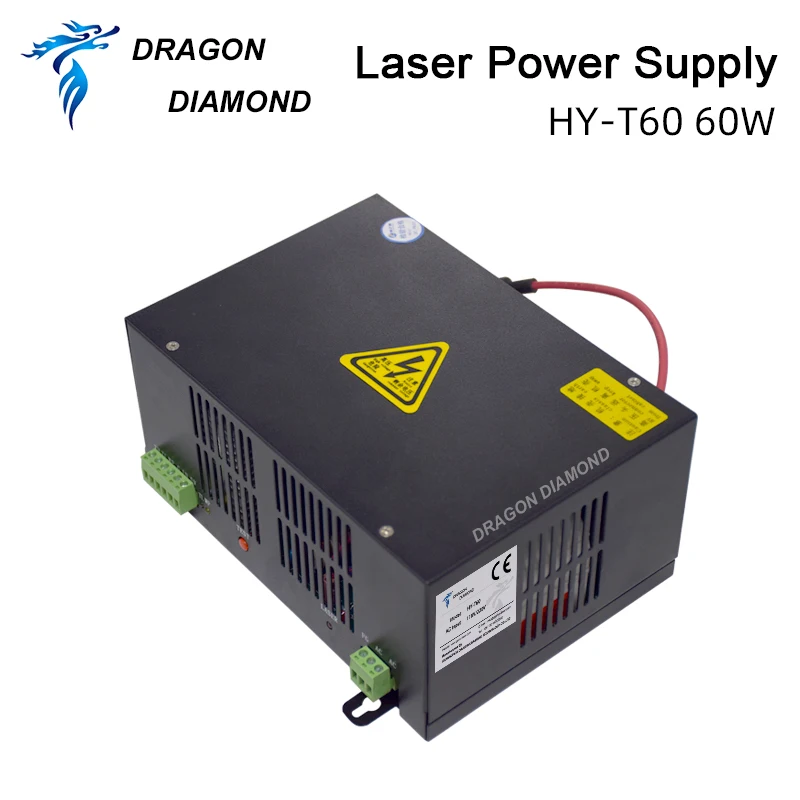 Dragon Diamond HY-T60 60 Вт Co2 лазерный источник питания 60 Вт ac220в/110 В CO2 лазерный источник питания для Co2 лазерный гравировальный станок для резки