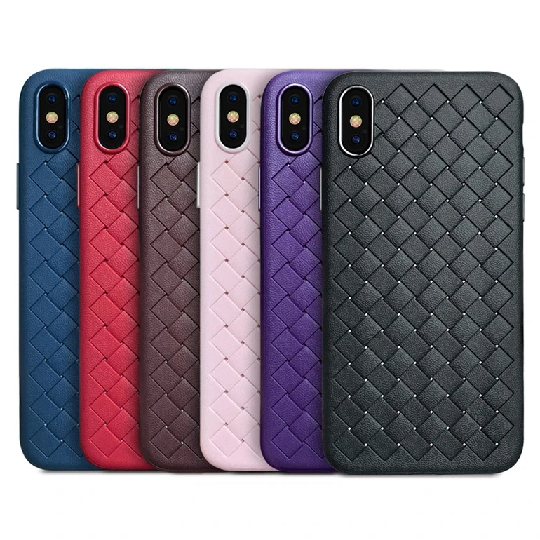 10 шт./лот для iphone X XR XS Max 6 6s Plus чехол плетеный кожаный силиконовый 8 plus 7 чехол|for