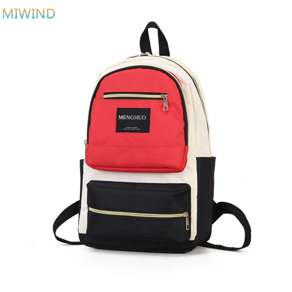 Miwind Портативный холст Рюкзаки Multifunctionl Для женщин Школьные ранцы для Обувь