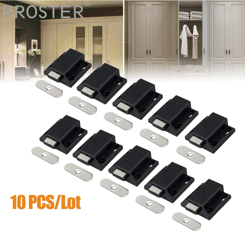 

Proster 10x Magnetic Pressure Touch Catch Push To Open Kitchen Cabinet Doors With Plates