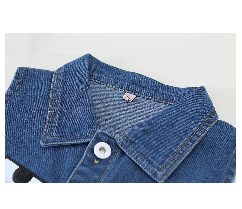 Girls Casual Cartoon Denim Vests Waistcoats Autumn Children Printed Fashion Vest Girl Jeans Outdoor Waistcoat