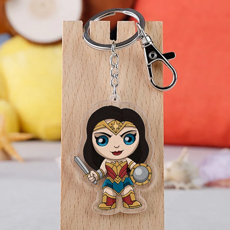 Брелок для ключей с героями мультфильмов DC Movie Justice League Wonder Women Green Arrow Cyborg