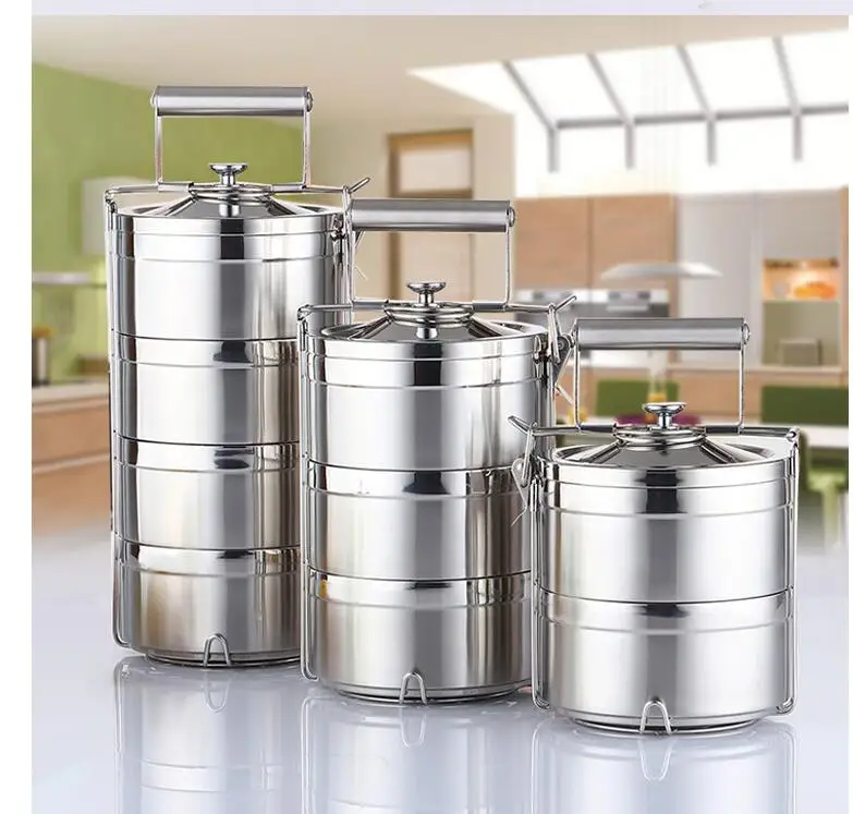 Термос для еды с контейнерами 1.4L 2.1L 2.8L вакуумный Ланч-бокс из нержавеющей стали термоконтейнер для еды колба термос