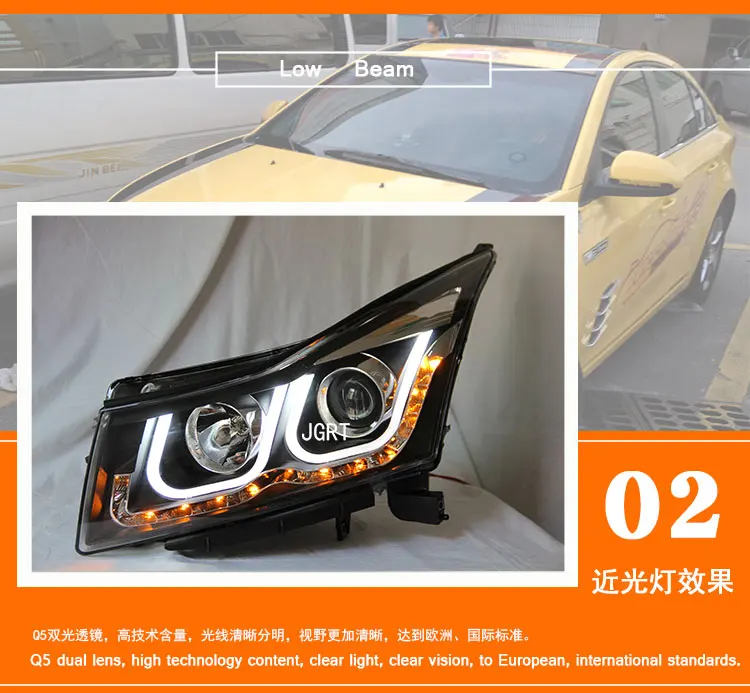Автомобильный стиль светодиодный фары для Chevrolet Cruze 2010- для Cruze Головной фонарь светодиодный DRL Объектив двойной луч H7 HID Xenon bi xenon объектив