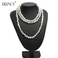 four color long chain freshwater baroque shape pearl necklace natural genuine pearl necklace for women