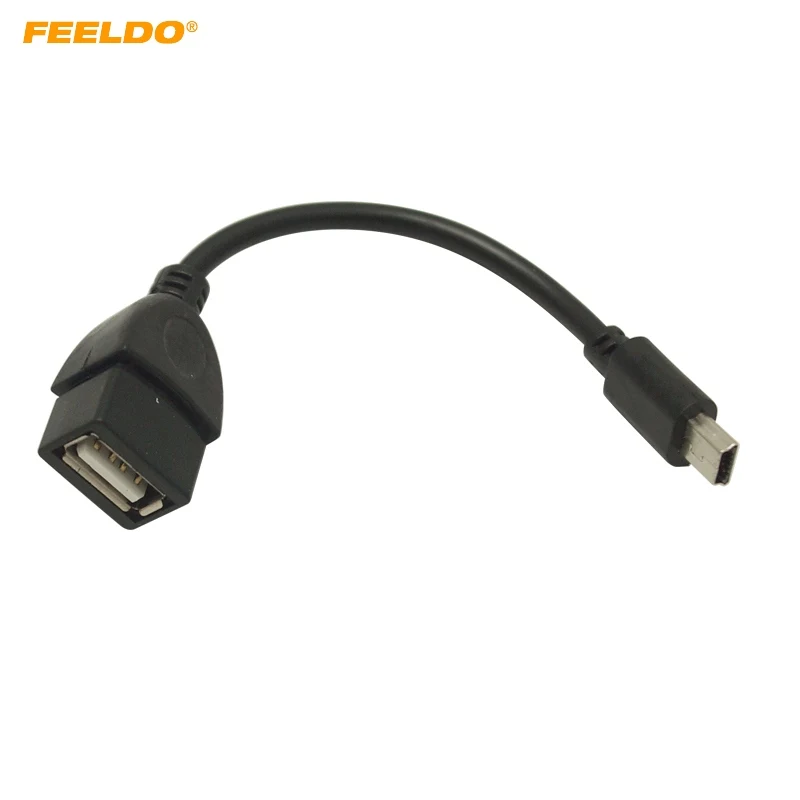 

FEELDO 30cm Car Audio CD/DVD 5pin mini USB Male to USB 2.0 Female Connection Cord T Interface OTG Data Cable #MX5665