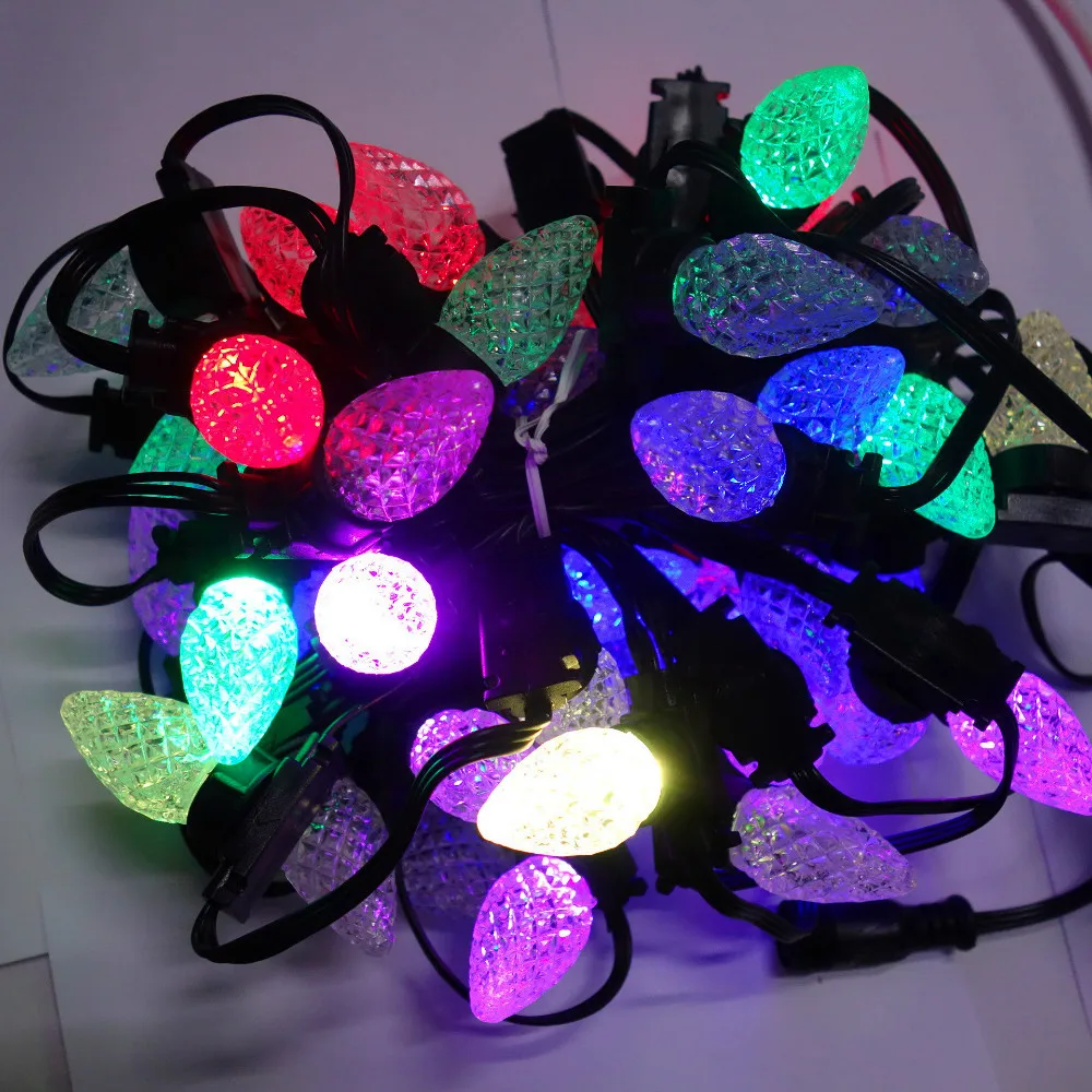 Светодиодная лента C9 WS2811 DC5V 5050 SMD technicolor pixel string 50 узлов/strand все черные провода и