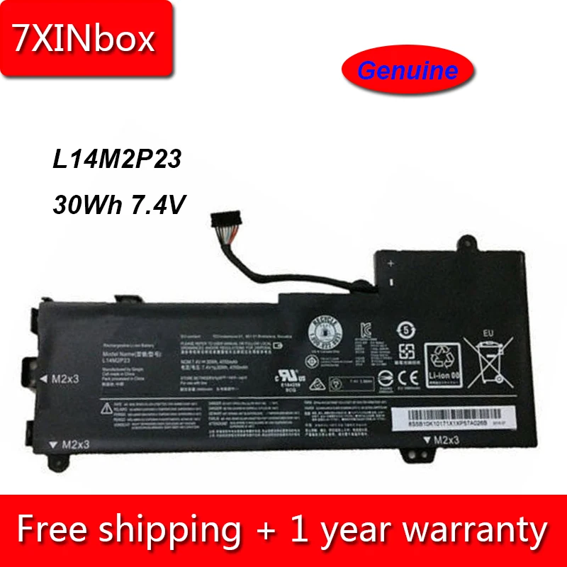 7XINbox 30Wh 4050mAh 7 4 V подлинный L14M2P24 L14L2P22 L14S2P22 L14M2P23 Аккумулятор для ноутбука Lenovo IdeaPad U30