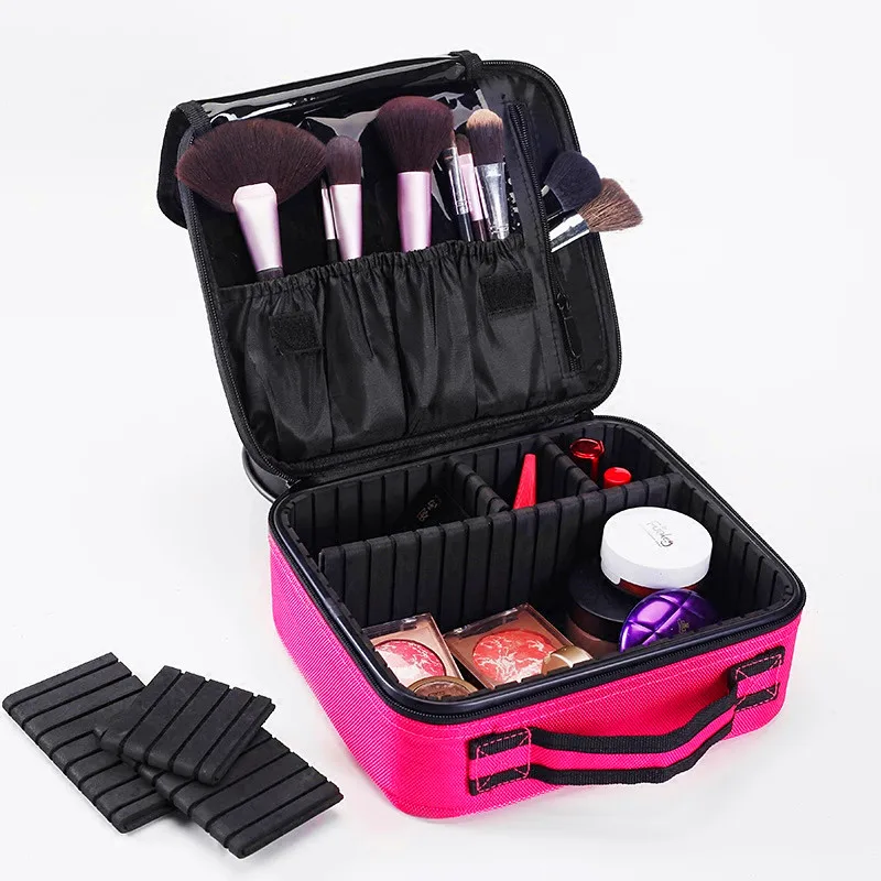 

Waterproof Oxford Makeup Organizer Storage Box Multilayer Detachable ZipLock Beautician Cosmetic Case Toiletries Suitcase Holder