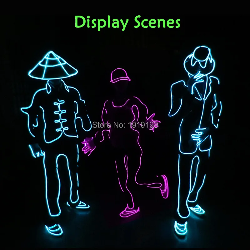 10 цветов на выбор сделай сам стиль розовой леди девочки LED одежда EL wire костюмы