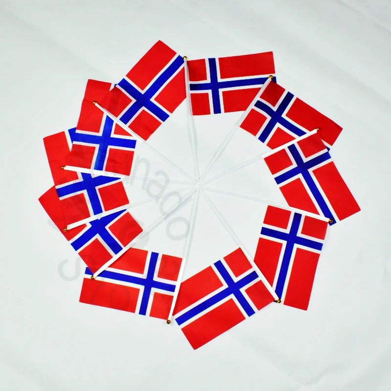 Норвегия баннер флаг 14*21 см ручной развевающийся Национальный для домашнего