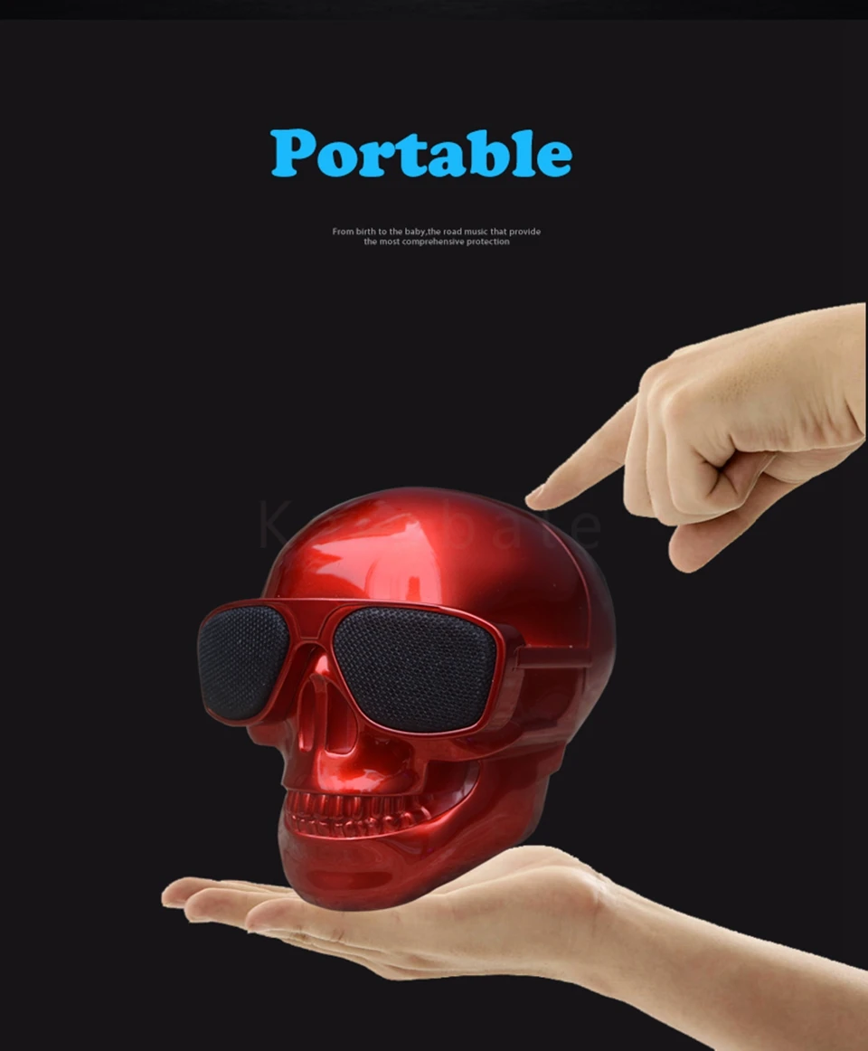 Мини AeroSkull беспроводной Bluetooth динамик портативный динамик в форме черепа мобильный сабвуфер многоцелевой громкоговоритель дропшиппинг