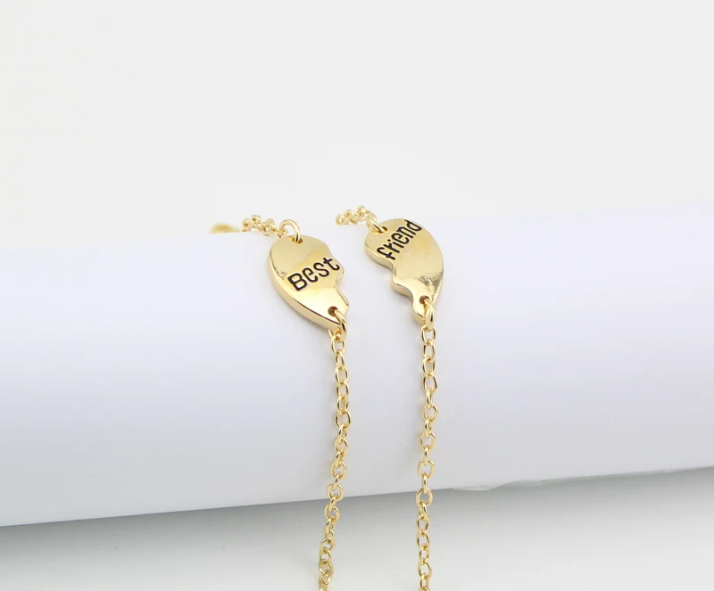 (Не минимум) 2014 новый браслет с подвеской в виде разбитого сердца из 2 частей