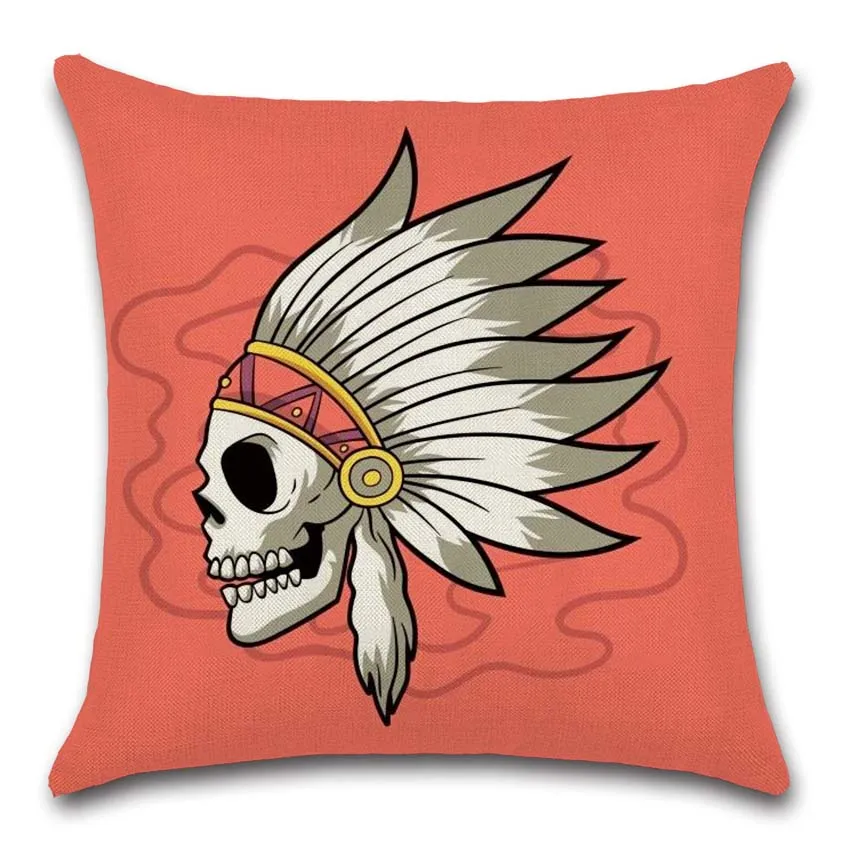 Indian National style Skull Arrow Cushion Cover Decoration for Home house sofa chair seat pillow case kids gift friend present | Дом и сад